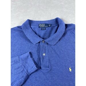 Polo Ralph Lauren Long Sleeve Shirt Size 3XB Big Blue Mesh Pony Button Up